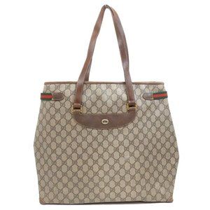 909201A V Gucci Tote Bag Beige GG Pattern Coated Canvas